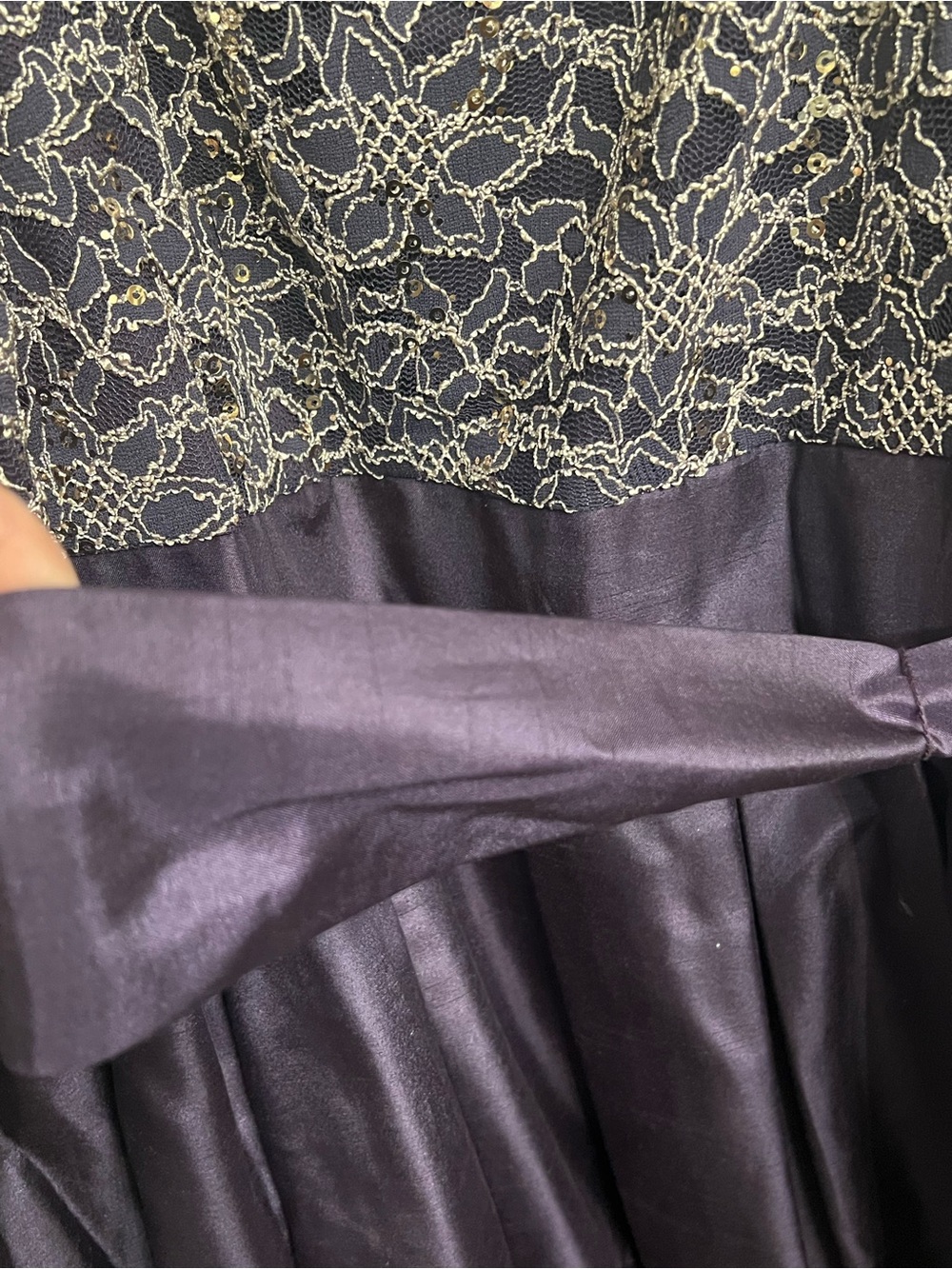 Jessica Howard Plum Purple Midi Dress with Gold Accents - Picture 3 of 5